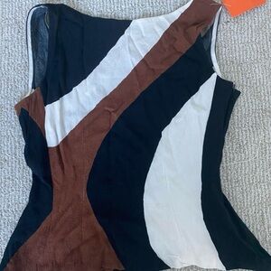 Black, Brown, and White Women's Top